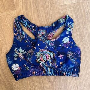 Pineapple clothing jellyfish sports bra